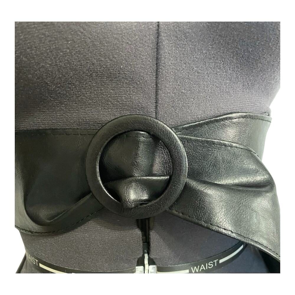 Vintage Wide Statement Cinch Waist Belt Black Faux Leather Boho Chic Retro 80s